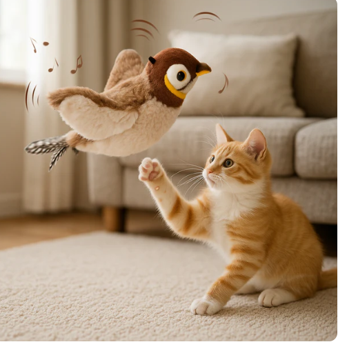 Juguete para gatos  pajaro volador